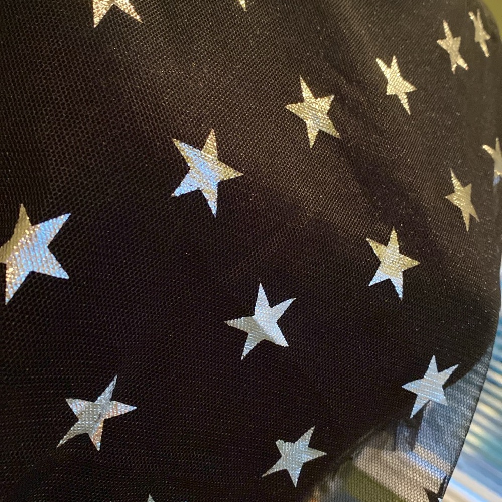 Silver star black sheer top - Picture 4 of 4